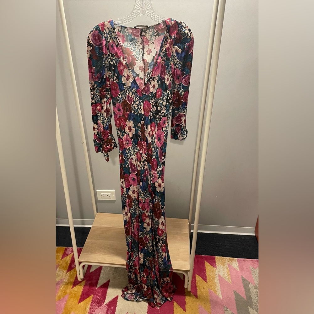 Zara Multicolor Floral Long Sleeve Dress